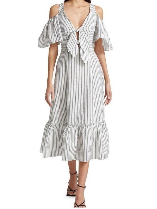 cinq a sept Dresses & Skirts - CINQ A SEPT Laurel Cold-Shoulder Knotted Cutout Midi Dress